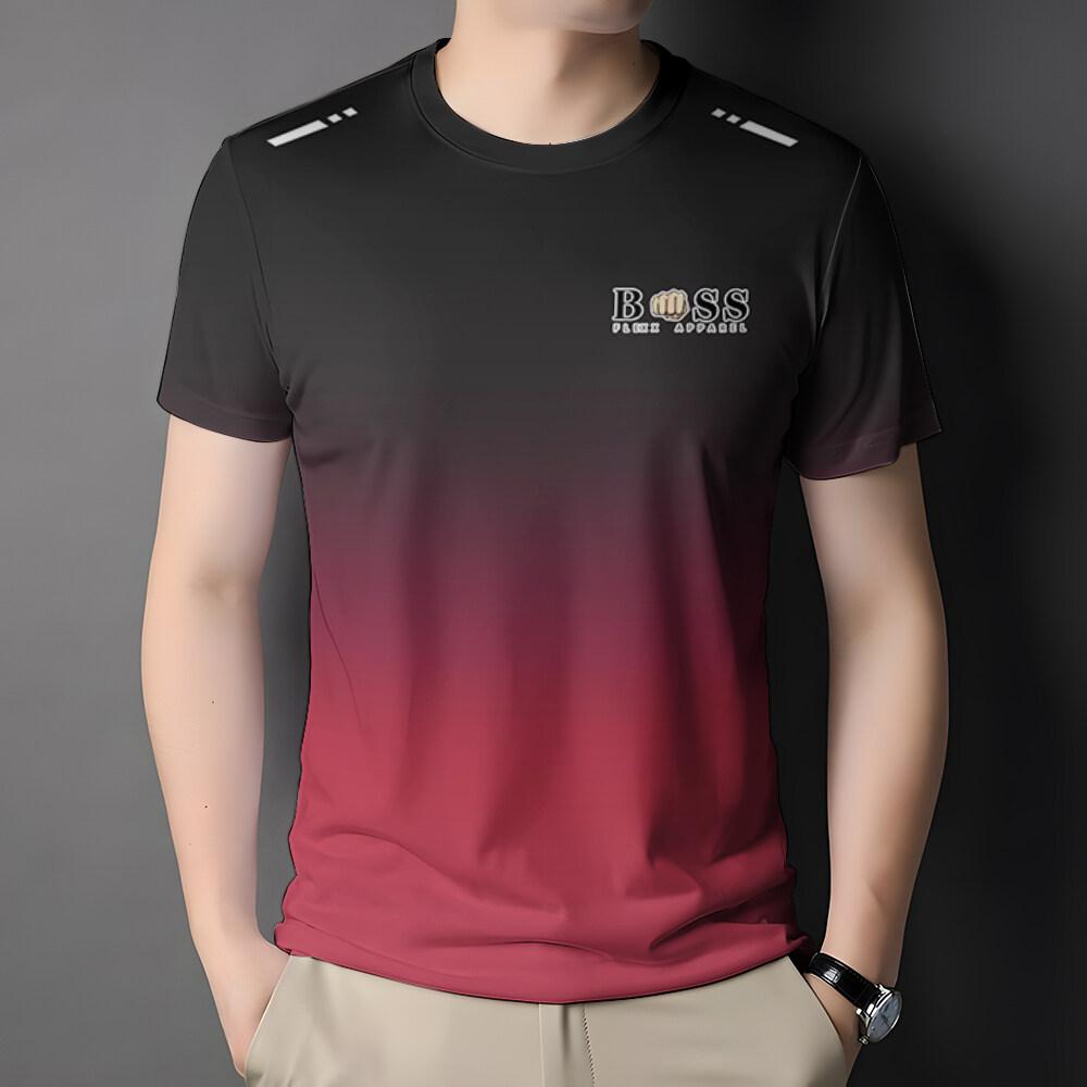 Fashionable men's T-shirt 3D printed gradient T-shirt men's casual shirt short sleeved breathable oversized T-shirt men's clothing men's T-shirt