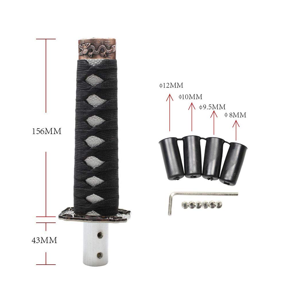 JINGLINGKJ Shift Japanese Sword Gear Samurai Sword Japanese Universal Custom Fit for Includes 4 Adapters and Knob, Knob, Shape, Style, AT/MT Vehicles,