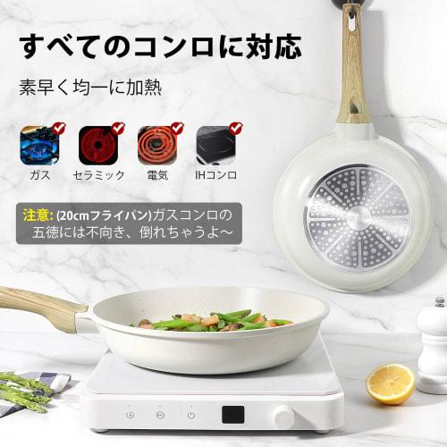 GiPP Frying Pan Set, 20/24/28cm, Induction and Gas Compatible, Non-Stick, Heat-Resistant Handles, Marble Coat, Healthy, Easy To Clean, PFOA and PFOS F