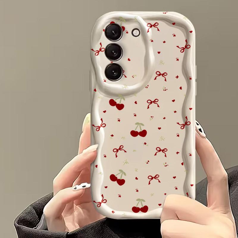 Custodie per Telefono per Samsung Galaxy A57 A56 A55 5G A15 A16 A35 A17 A37 A36 A54 S26 S25 S24 Ultra S22 Plus S23 FE Copertura con Fiocco di Ciliegia