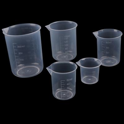 2Pcs Transparent Kitchen Laboratory Plastic Volumetric Beaker Measuring Cup