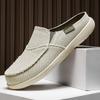 Large Size 39-47 Canvas Half Shoes For Men Mules Slip On Flats Backless Loafers Slippers Man Slides Mens Open-back Casual Shoes