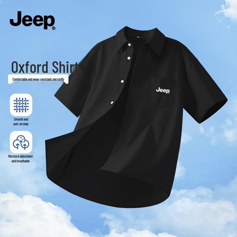 

JEEP Men s Summer Loose Fit Breathable Short Sleeve Shirt L