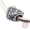 Fits Europe Bracelet 925 Sterling Silver Love & Kisses Heart Charm Beads for Women DIY Jewelry Making