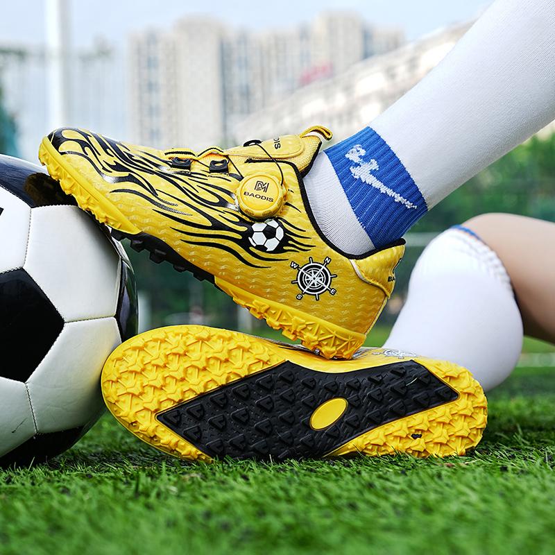 Football Boots Are Lightweight To Wear / Take Off with Rotating Buttons/ Rubber Soft Soles They Are Also Training Shoes Artificial Turf Soccer Shoes