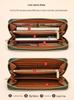 Women's Large Capacity Genuine Leather Wallet Clutch with Zipper Card Holder & Wrist Strap - Fashionable & Casual Style