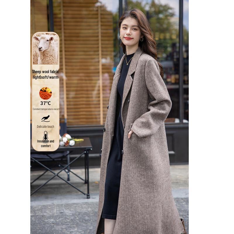 ITISF4 Women's Double-Faced Wool Blend Overcoat