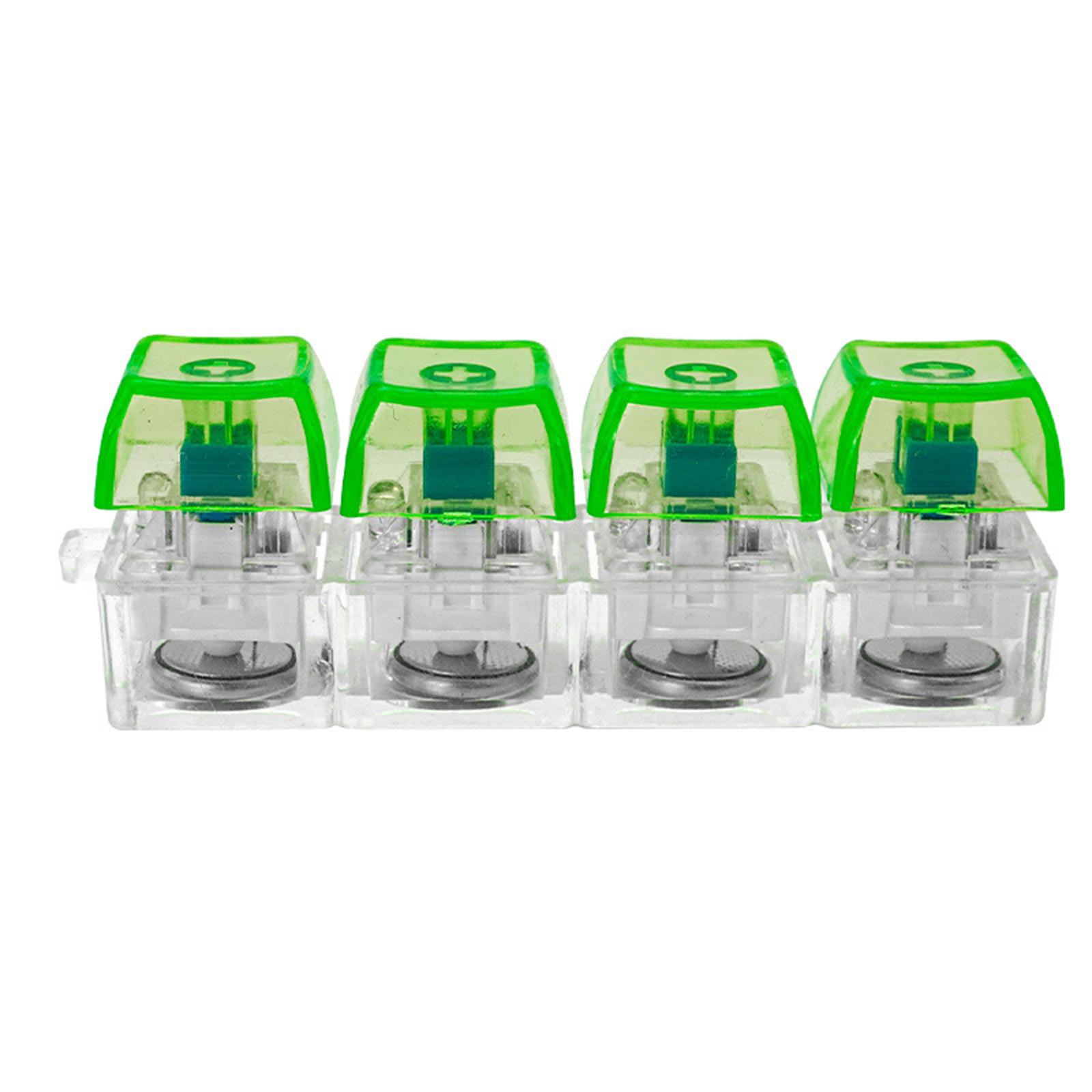 

Mechanical Keyboard Luminous Transparent Shaft Decompression Toy, Crystal Keycap High Decompression Toy School Bag Pendant зелёный