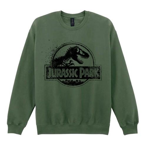 Jurassic Park Unisex Adult Distressed Logo Sweatshirt