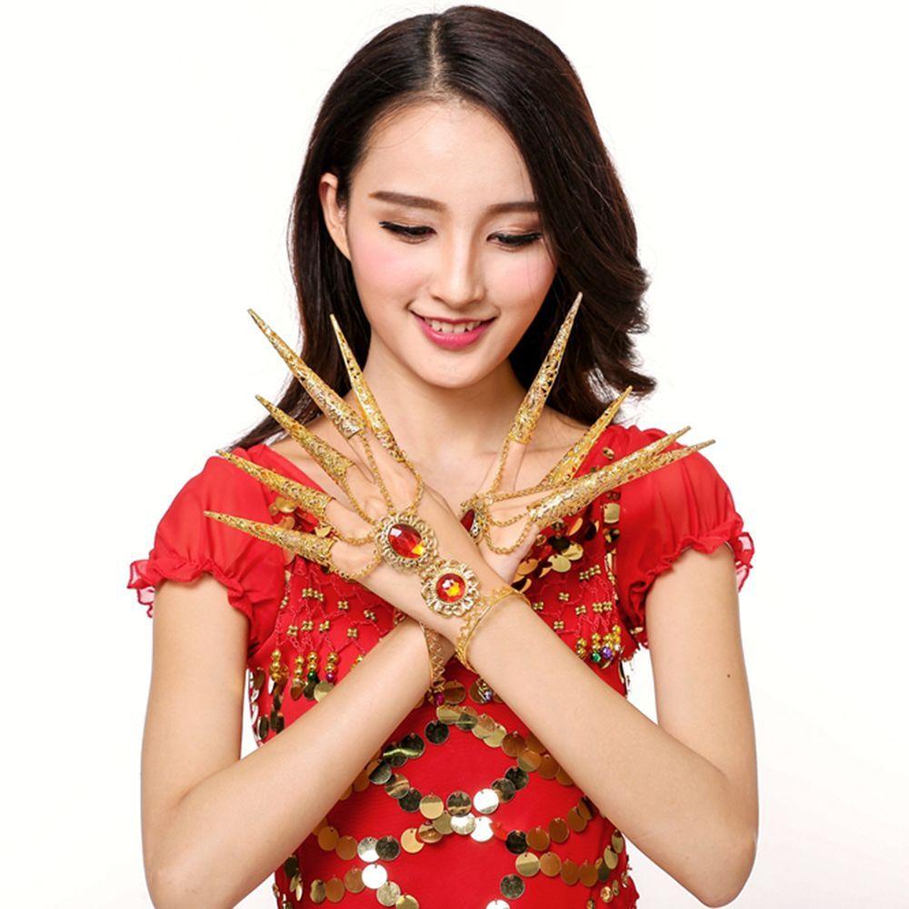 Hot Girl's Thai Finger Bracelet Belly Dance Finger Jewelry Golden