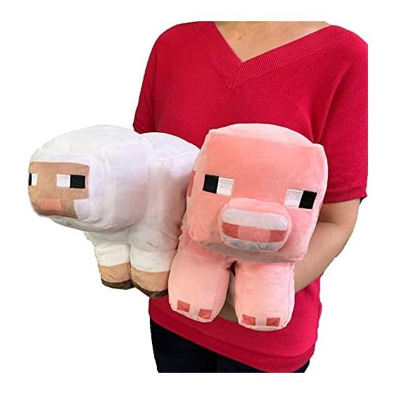 Popular Mobs Turned Into Big Stuffed Animals BIG Stuffed Animals, Sheep, Pigs, Set of 2, Approx. 30cm, Official Goods