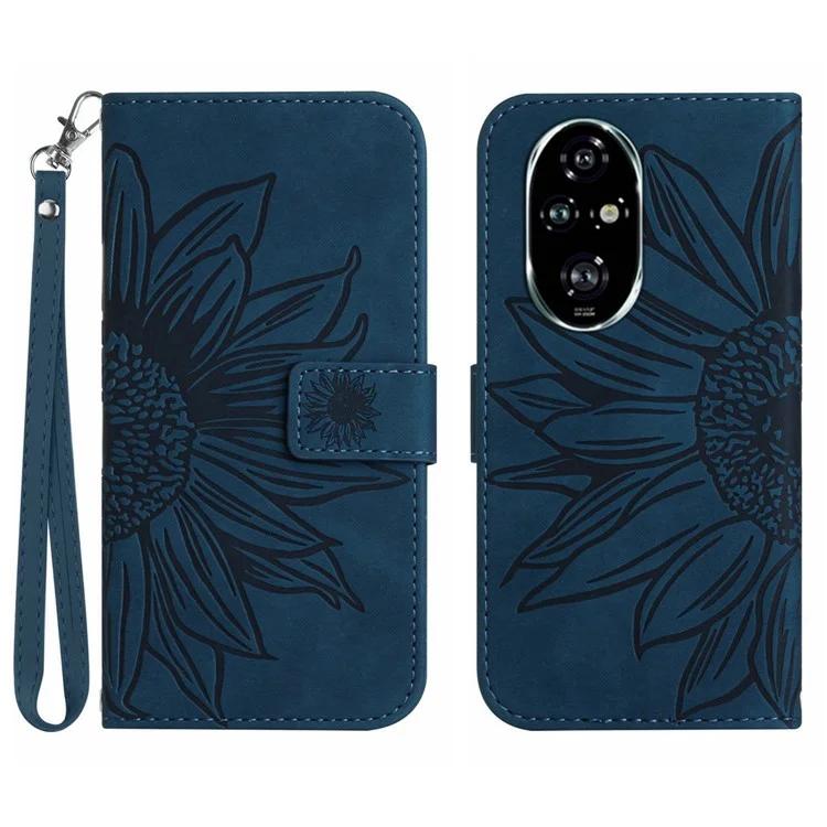 HT04 For Honor 200 5G Case Sunflower Leather Wallet Protective Phone Cover with Wrist Strap