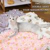 For Double-sided Color Flannel Pet Mat Princess Style Thicken Kitten Puppy Bed Sofa Mattress Cushion for Medium Large Pets Blank