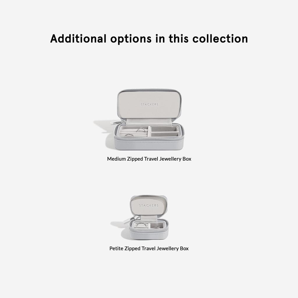 STACKERS LONDON Travel Jewelry Box, Portable Accessory Case, Small Size Jewelry Case, Ring Case, Accessory Storage (Pebble Grey)