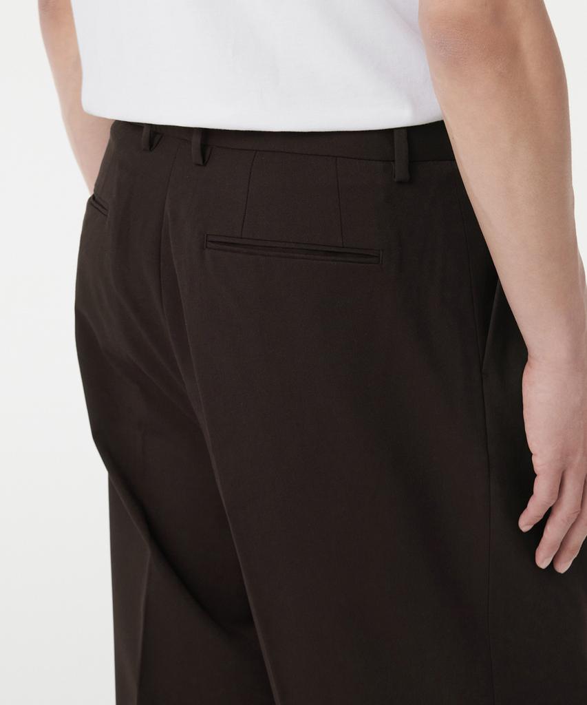 MUSINSA STANDARD Three-Puck Semi-Balloon Slacks [Dark Brown]