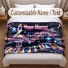 Music General Theme Soft Blanket Personalized Custom Name Text Print Warm Blanket Home Sofa Bedroom Decor