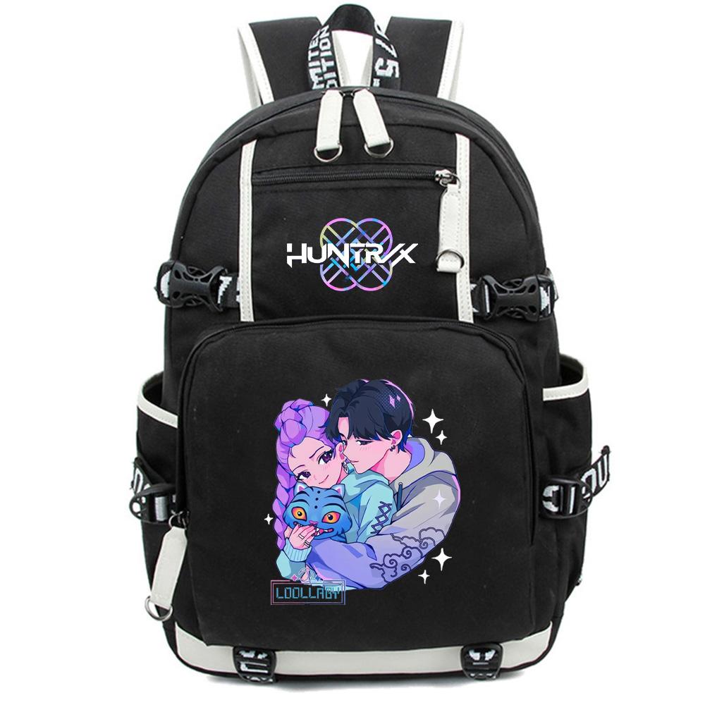 Cartoon K-Pop Demon Hunters Backpack Large Capacity Bookbag Laptop Unisex Student Boy Girl School Bag Large Capacity Travel Outdoor Bag