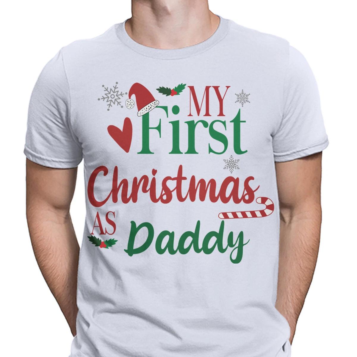 My First Christmas as Daddy TTshirt for Men - New Dad Christmas Gift #MC XL