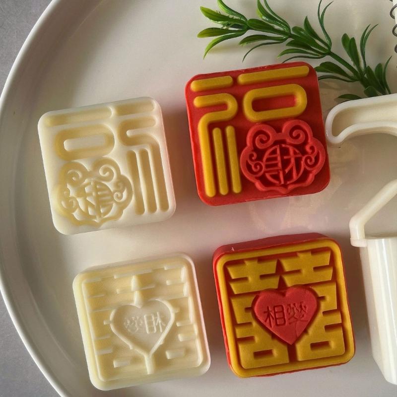 Hand Pressed Mooncakes Mold Cookie Stamp Green Bean Cake Bakewares Traditional Pastries Mould for Baking Enthusiasts