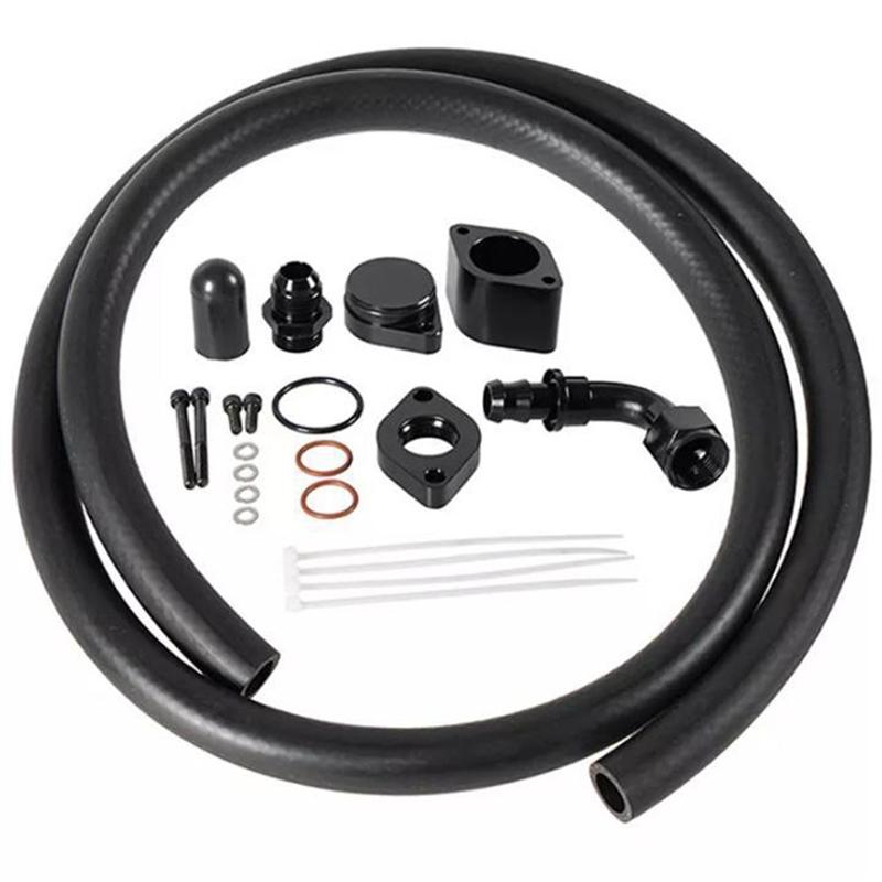 Crank Case Vent Reroute Turbo Piping Kit For 2011- Ford 6.7L Powerstroke Diesel Engine- CCV Basic Set