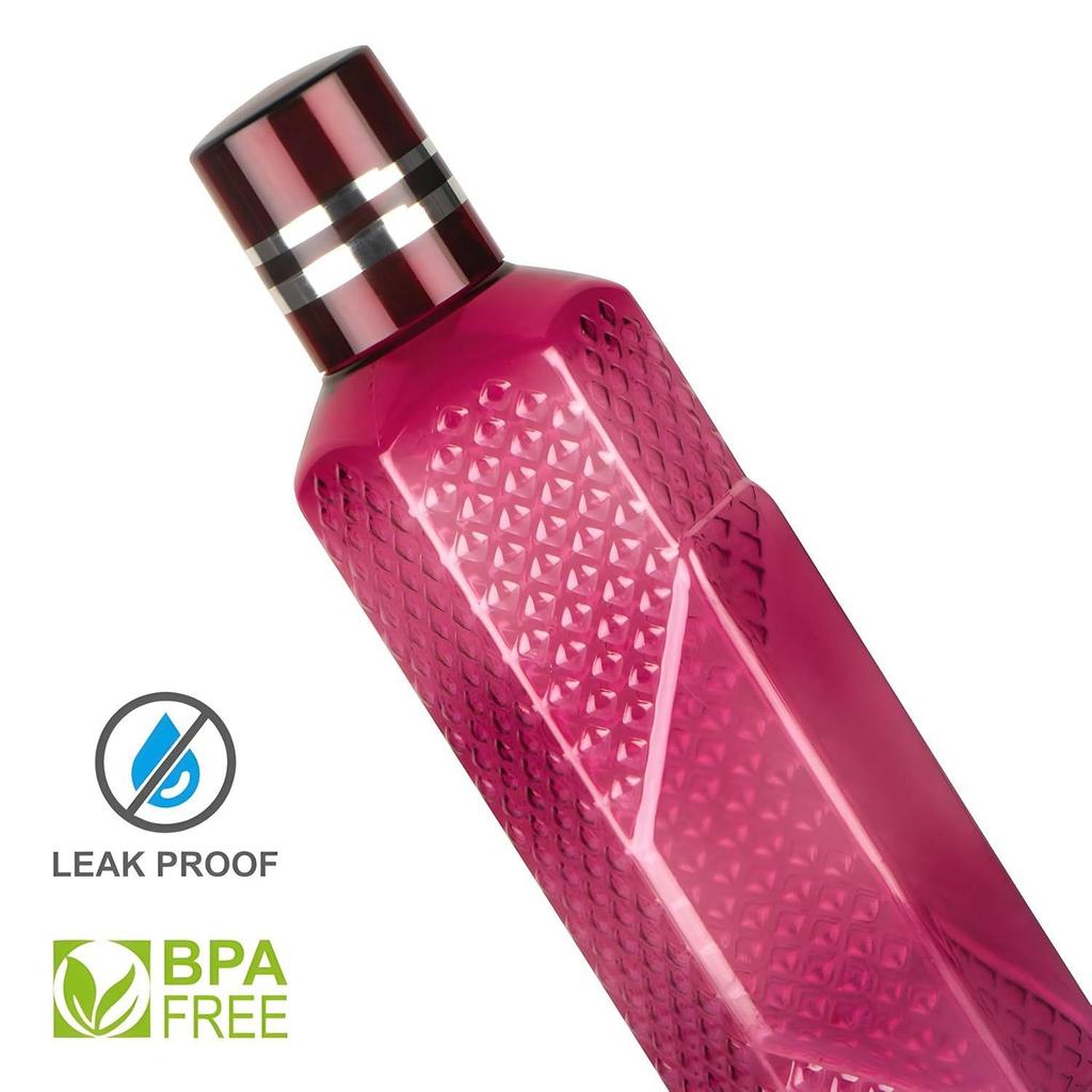 Bouteille d'eau en plastique incassable I Étanche I Sans BPA de qualité alimentaire Bouteille d'eau pour réfrigérateur I Idéale pour la salle de sport, 1 litre chacune, Lot de 6, Assorti