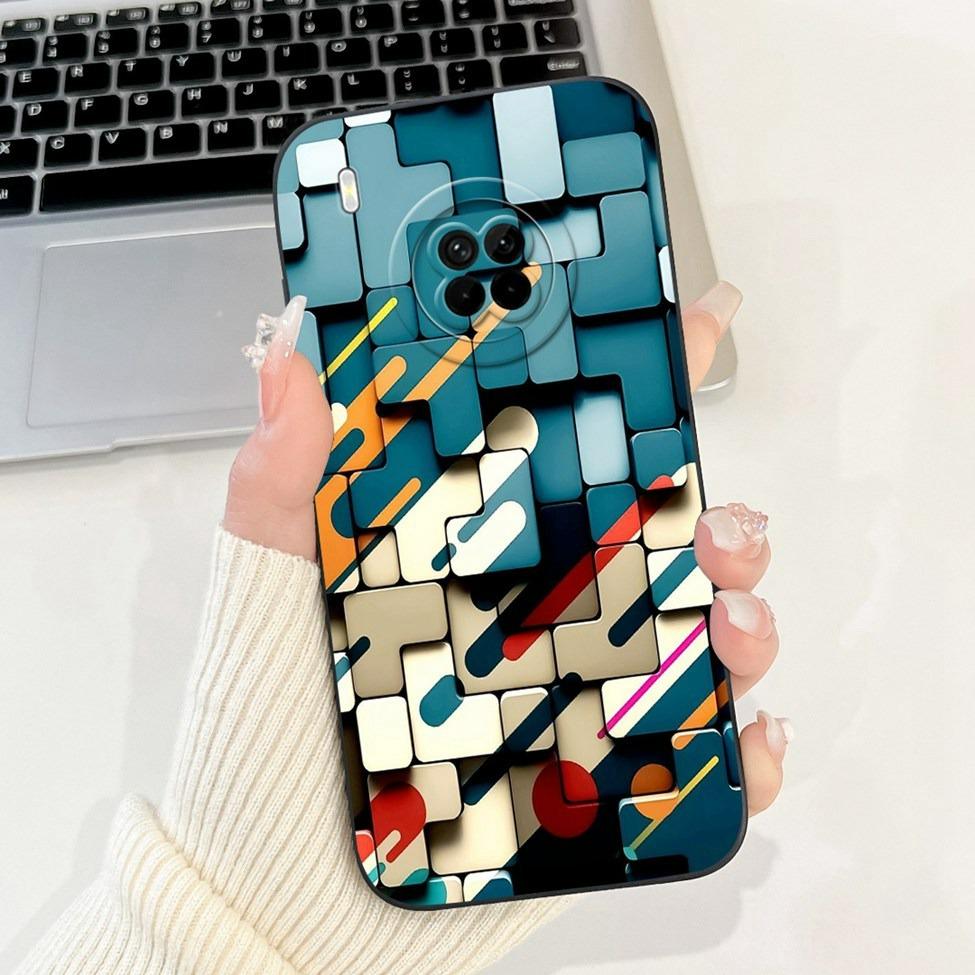 For Huawei Y9A Case Cover Luxury Fashion Flowers Kawaii Cute Cat Shockproof Phone Case For Huawei FRL-22 FRL-23 FRL-L22 FRL-L23