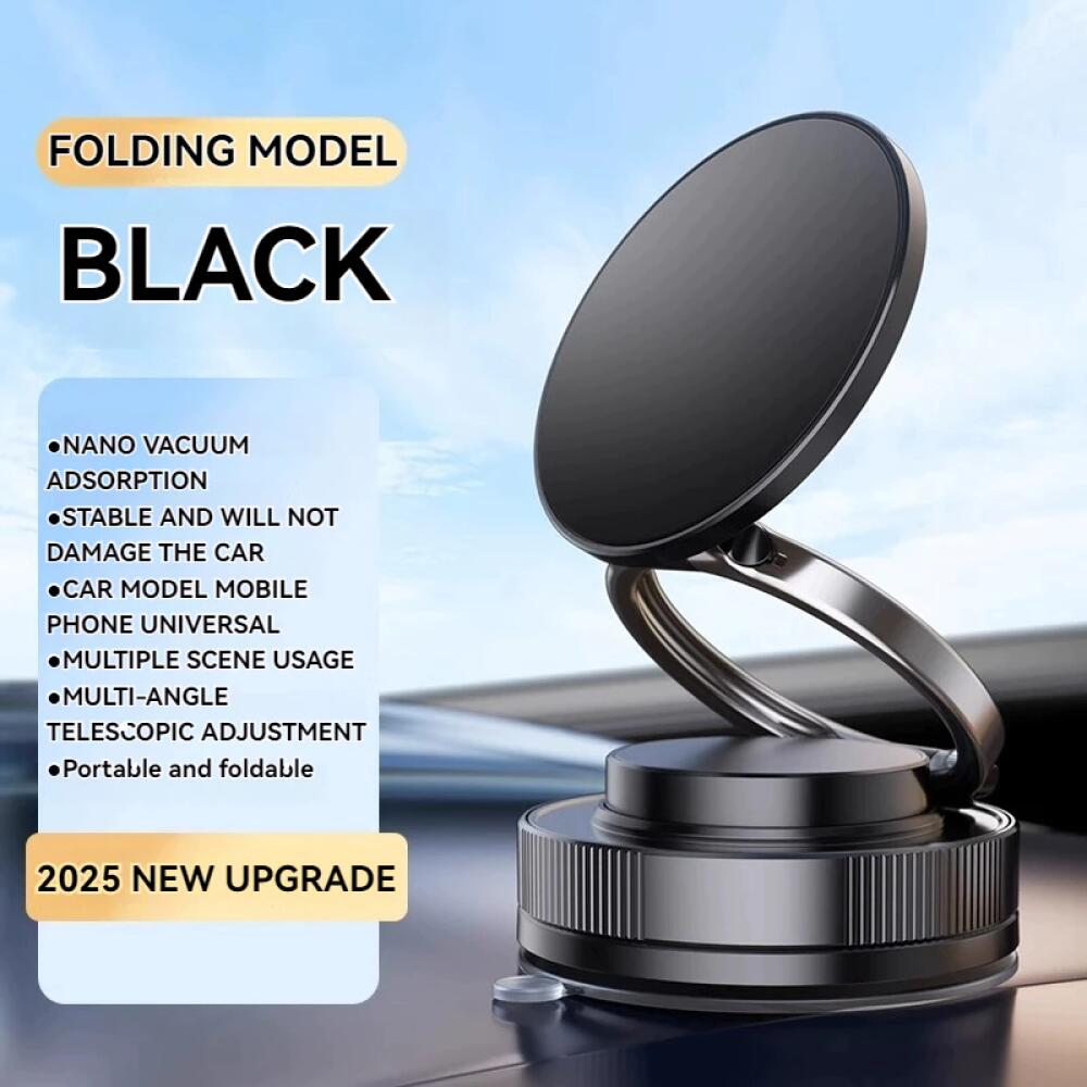 

Car Magnetic Phone Holder, Vacuum Adsorption 360° Rotating Foldable Design, For Car Dashboard Windshield GPS Navigation Use чёрный