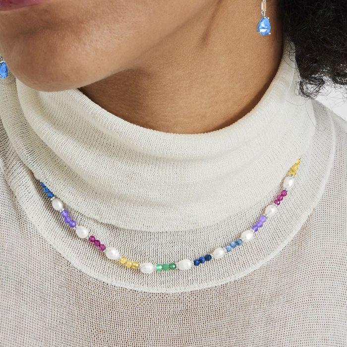 Collier Luxenter en argent 925 avec cristal finition en rhodié multicolore - Biroal