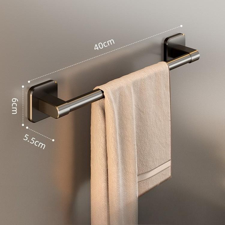 

Suitable for Towels and Face Cloths, Black No-Drill Wall-Mounted Towel Rack, Strong Load Capacity Support Bracket, Space-Saving