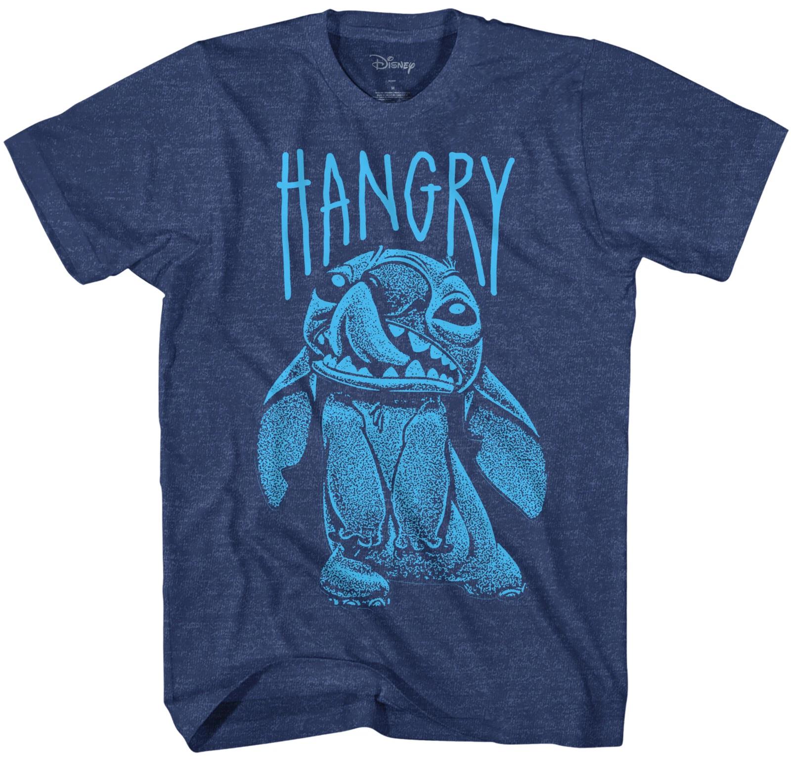 Disney Stitch Hangry Men s Navy Heather T-Shirt M
