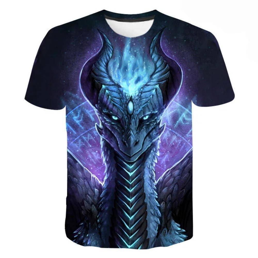 Summer Boys 3D Dragon Print Children's T-Shirt Kids Clothes Short Sleeve Top O Neck Shirts Fashion