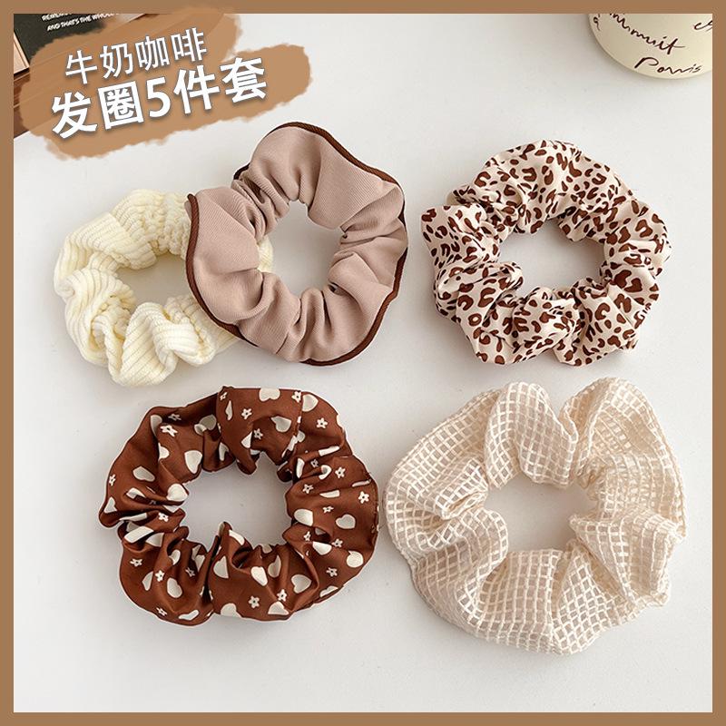 Plush Pig Intestine Hair Tie – Milk Coffee Color: 2025 Christmas Autumn Winter Series Hair Accessories