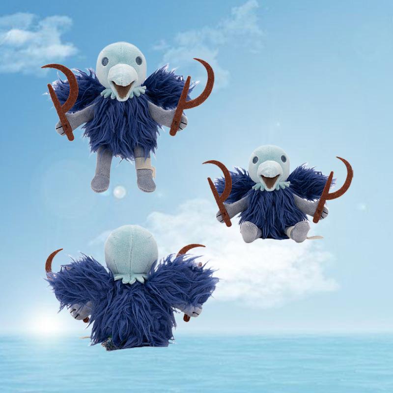 New Slay The Spire Silent Plush Toy 20cm Blue Bird Plush Doll with Sickle Weapon, Cute Game Character Stuffed Animal Collectible for Fans Kids Gift