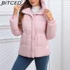 BITCED Autumn/Winter Plus Size Women's Hooded Waist-cinched Drawstring Cotton Coat