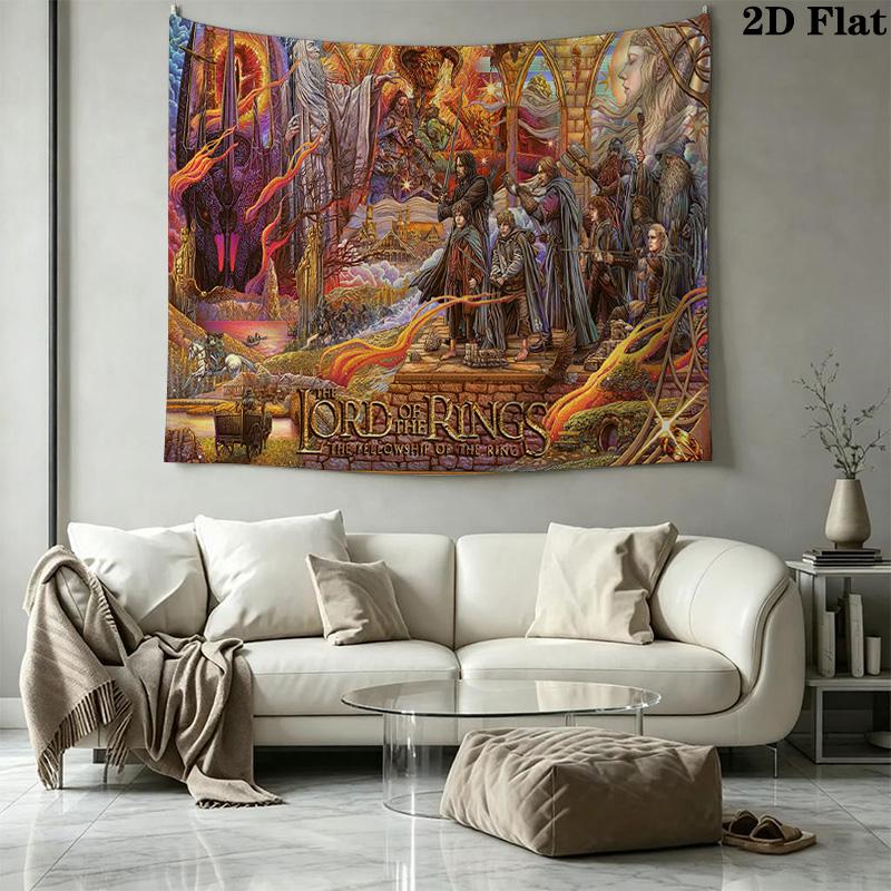 Lord Rings Wall Tapestry Aesthetic Wall Hanging Printed Fabric Blanket Decorative Tapestries for Bedroom Living Room Home Decor