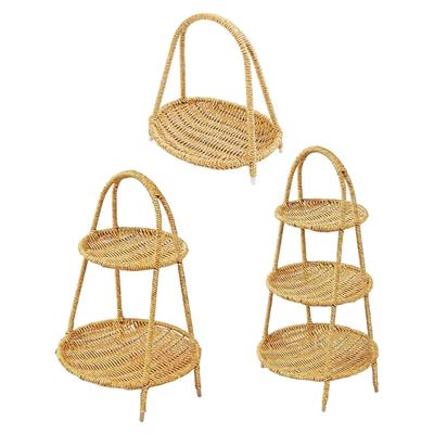 Stackable Plastic Fruit Bowl With European Imitation Rattan Designs Space Saving Storage Solution for Snacks