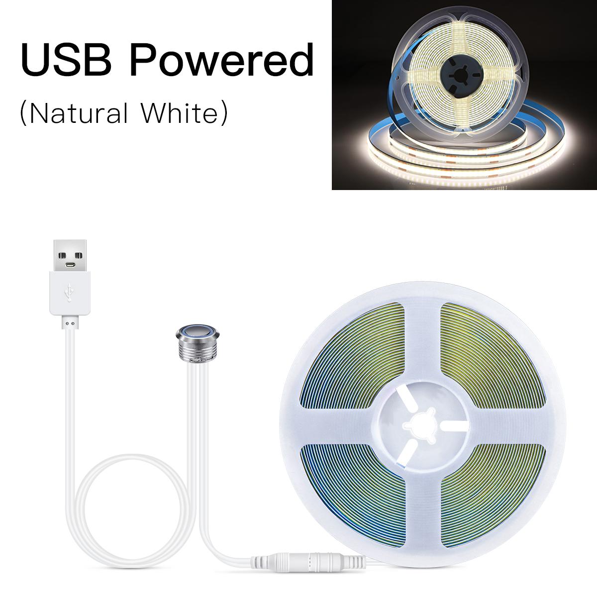 

Сенсорный датчик с регулируемой яркостью COB светодиодная лента USB 5 В встраиваемый сенсорный выключатель светодиодная лента DIY книжный шкаф витрина подсветка телевизора лампа 1m