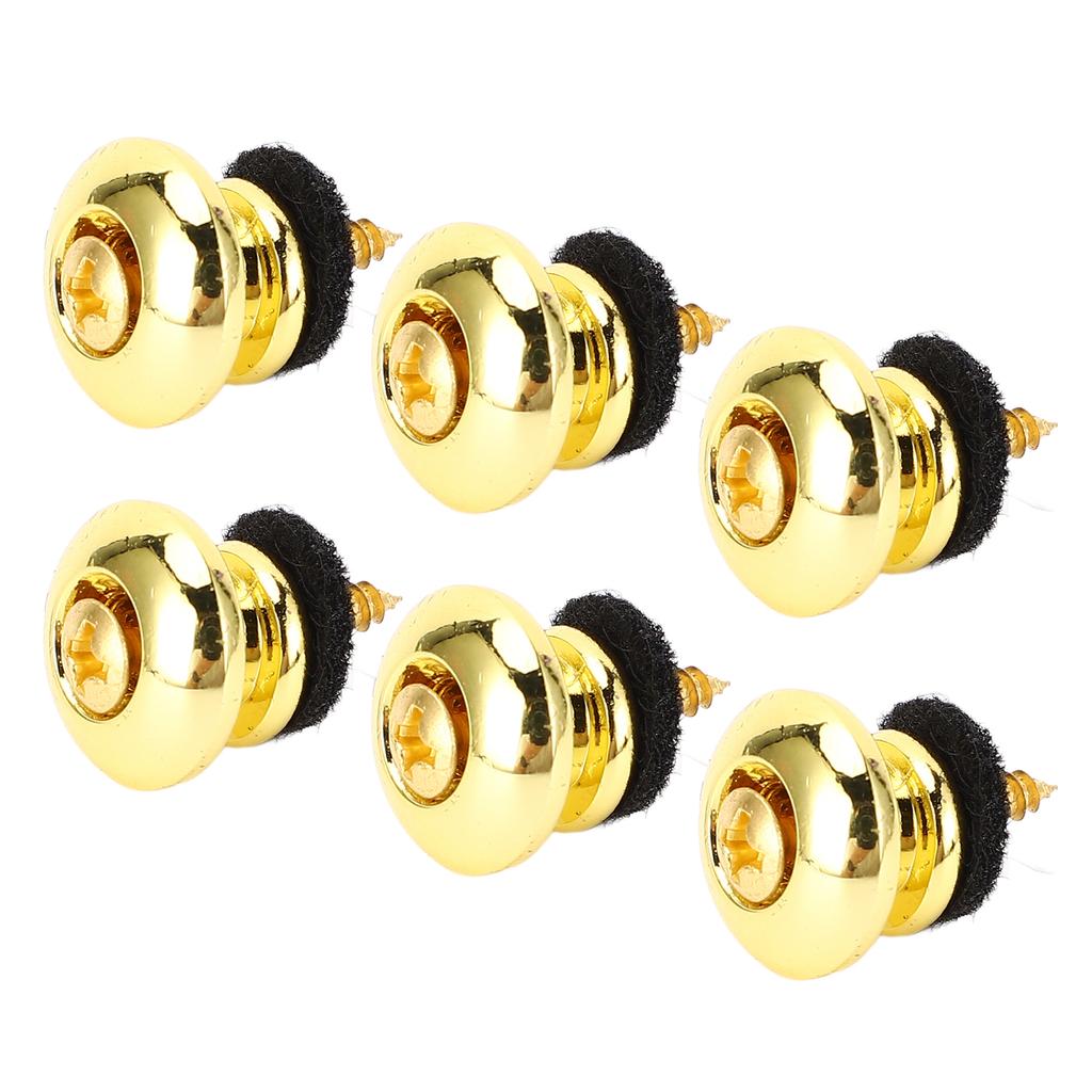 6pcs Guitar Strap Button Smoothly Iron Guitar Strap Locks Easy Installation Guitar Strap End Pins for Acoustic Guitar