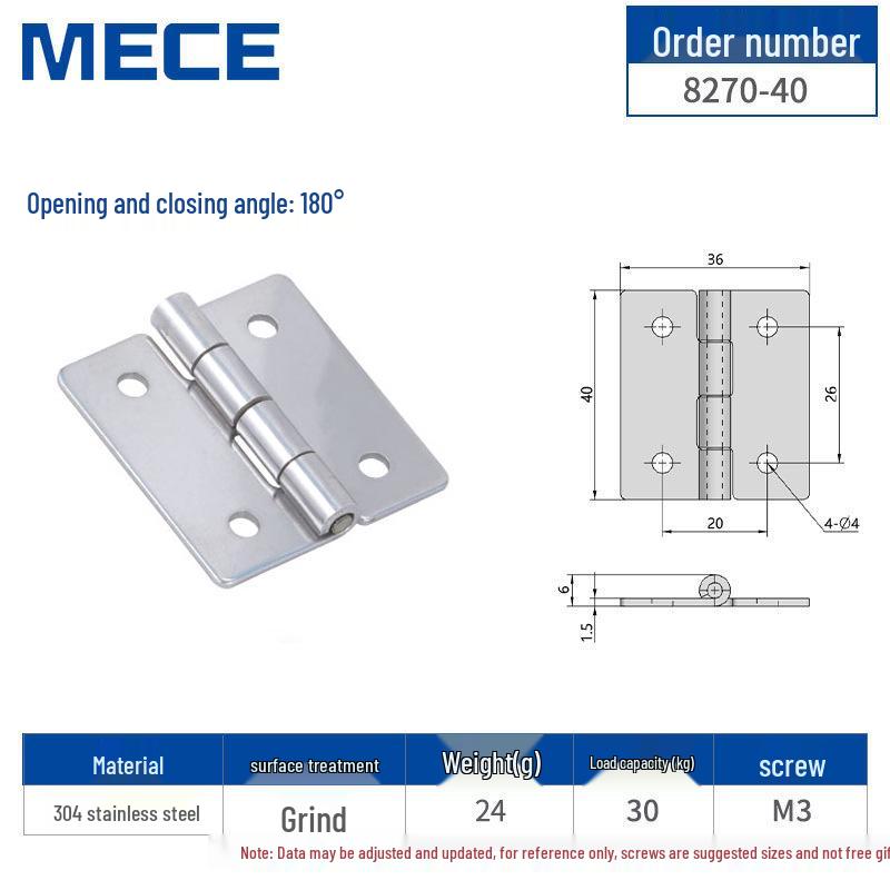 304 Stainless Steel Thickened Cabinet & Wooden Door Hinges