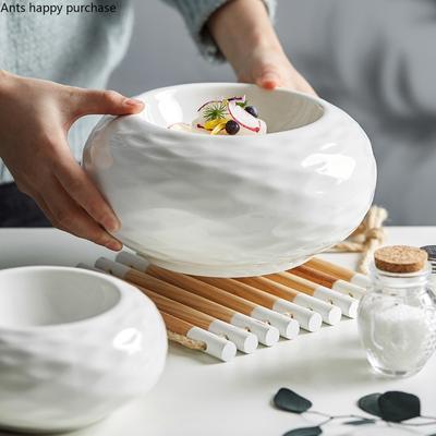 White Ceramic Plate Dinner Plate Western Dishes Dessert Plates Fruit Tray Salad Bowl Home Decorative Plates Restaurant Tableware
