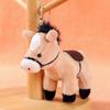 Long-Haired Pony Pendant Soft Brown Horse Plush Horse Doll Stuffed Animal Keychain Girls Bag Pendant Keyring Gifts