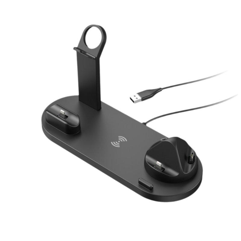 New Wireless Charger 15w Three In One Rotating Socket For Phone Headphones And Watch In Black White Silver Rose Gold