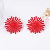 European and American simple, fashionable, exaggerated metal lacquered red flower stud earrings are versatile daily commuting earrings