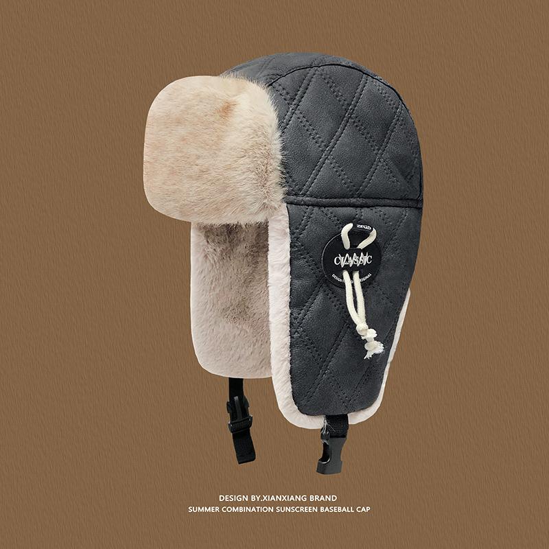 Thunderbolt Hat Men and Women Winter Padded Thickened Ear Protection Cap Cycling Outdoor Ski Ins Warm Cold Cotton Cap