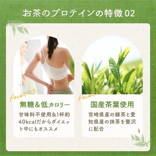 Tea Protein (Strong Green Tea) 275g Protein, Japanese Tea Leaves, Collagen Peptides, Matcha, Green Tea, No Shaker Required