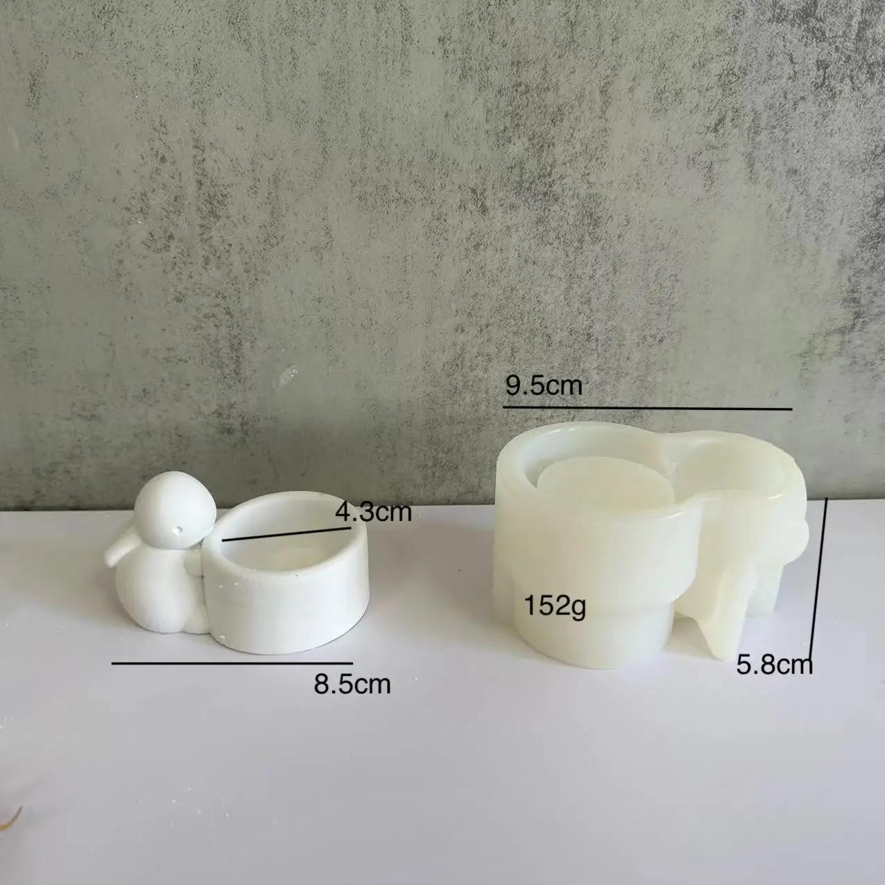 Rabbit-Shaped Silicone Mold for Tealight Candle Holders Flower Pots DIY Craft Mould for Plaster,Resin-for Handmade Home Decor