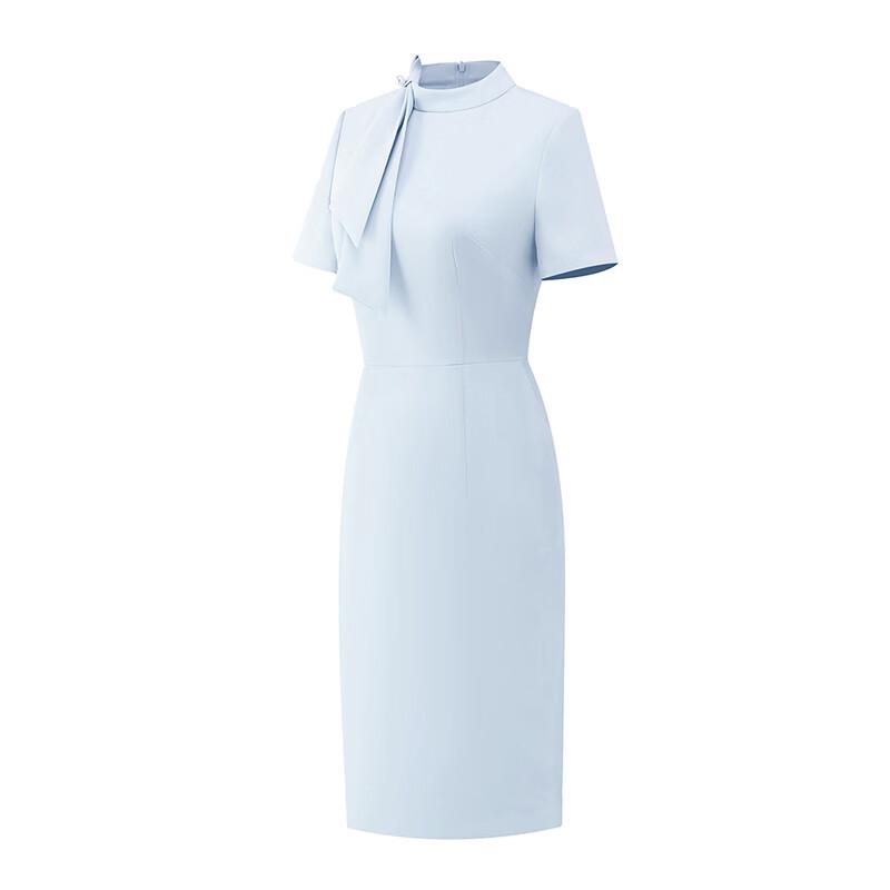 Trolman Women's Short Sleeve Bow Work Dress