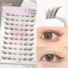 ללא צורך בדבק אפקט עין שועל ריסים מלאכותיים רכים דביקים עצמית לשימוש חוזר עשה זאת בעצמך מקטעים עבים עם כנף הארכת ריסים לשימוש יומיומי