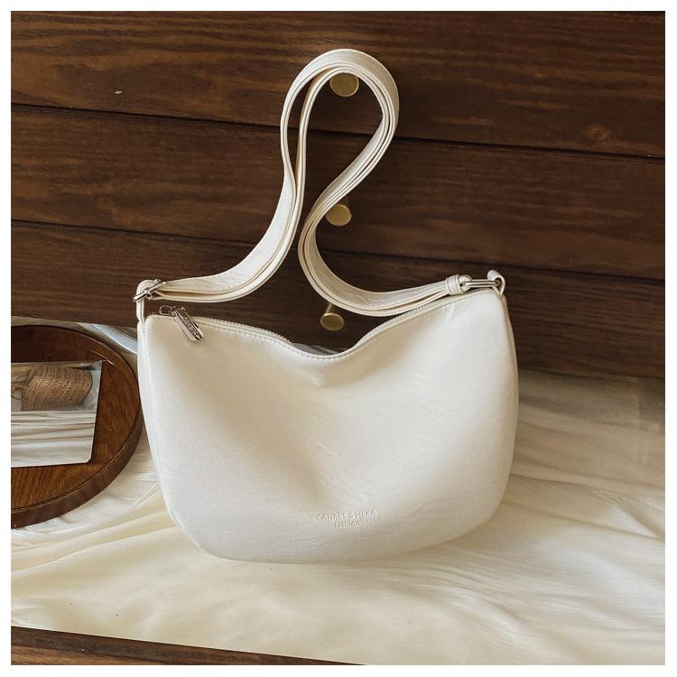 

Винтажная сумка из мягкой кожи женская 2025 новая простая повседневная универсальная на плечо, сумка-мессенджер, большая вместимость, сумка-пельмень