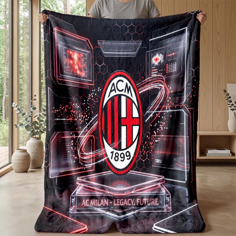 AC Milan Theme blanket Soft Flannel Blanket Plush Throw Blanket Cozy Sofa Bed Blanket for Home Decor